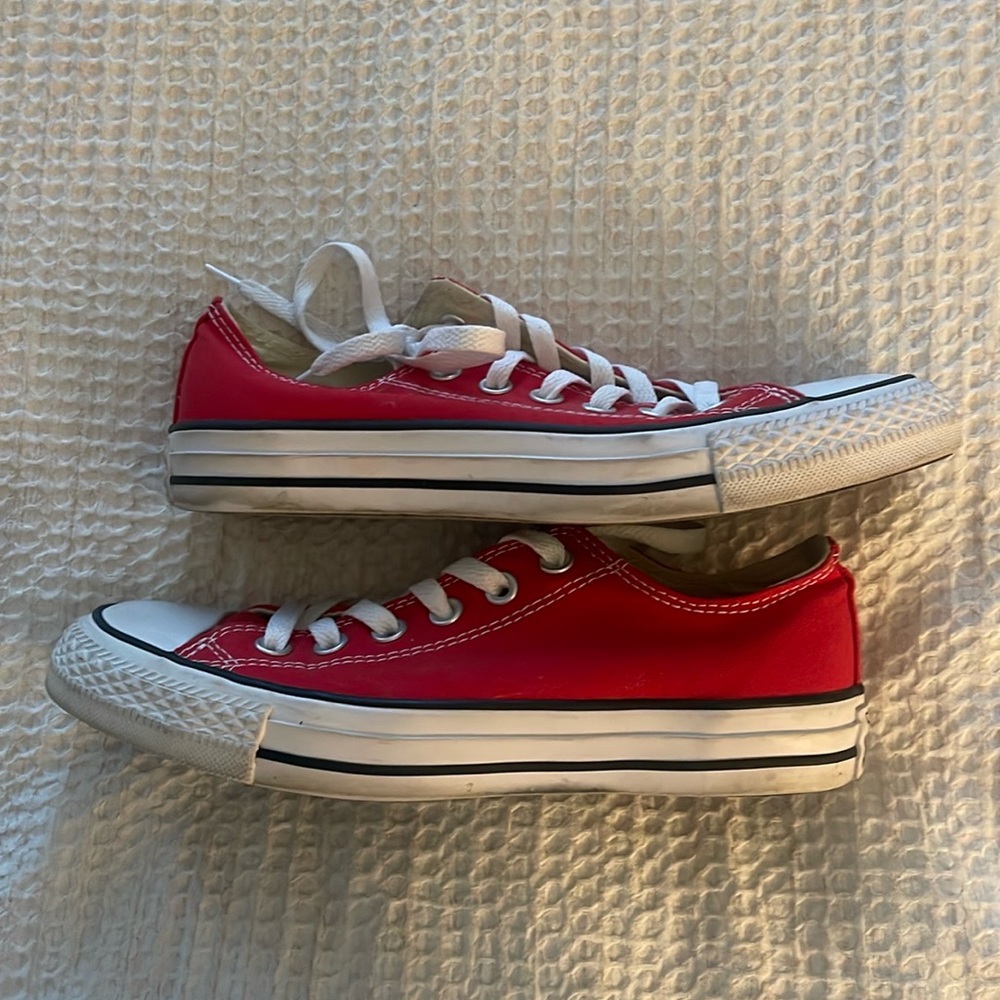 Converse All Star Low Tops Red Size 7 - Picture 3 of 7